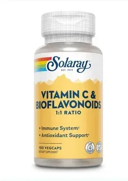 Solaray Vitamin C & Bioflavonoids, 500 мг · 100 рослинних капсул